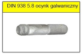 DIN 938 5.8 ocynk galwaniczny