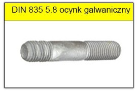 DIN 835 5.8 ocynk galwaniczny