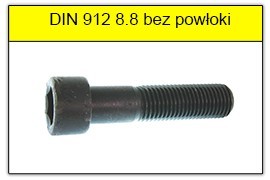 DIN 912 stal klasy 8.8 bez powłoki