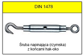 DIN 1478 - Końce hak-oko