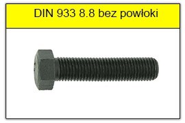 DIN 933 8.8 bez powłoki