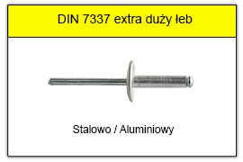 DIN 7337 - Nity zrywalne extra powiększony łeb St Al