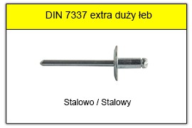 DIN 7337 - Nity zrywalne extra powiększony łeb St St