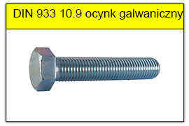 DIN 933 10.9 ocynk galwaniczny